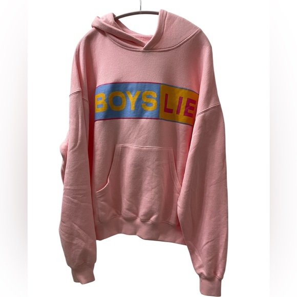 Boys Lie Tops - Boys Lie Pink Better Half Racer Hoodie